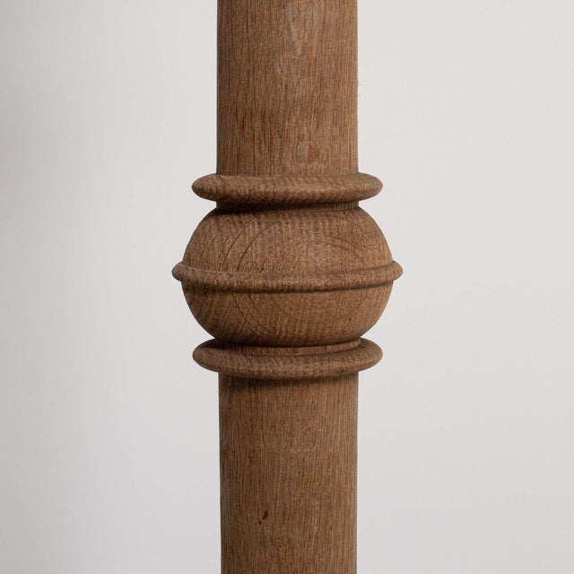 1970-1979 France Rich Walnut Brown Turned Walnut Floor Lamp For Sale In Greensboro - Image 6 of 11