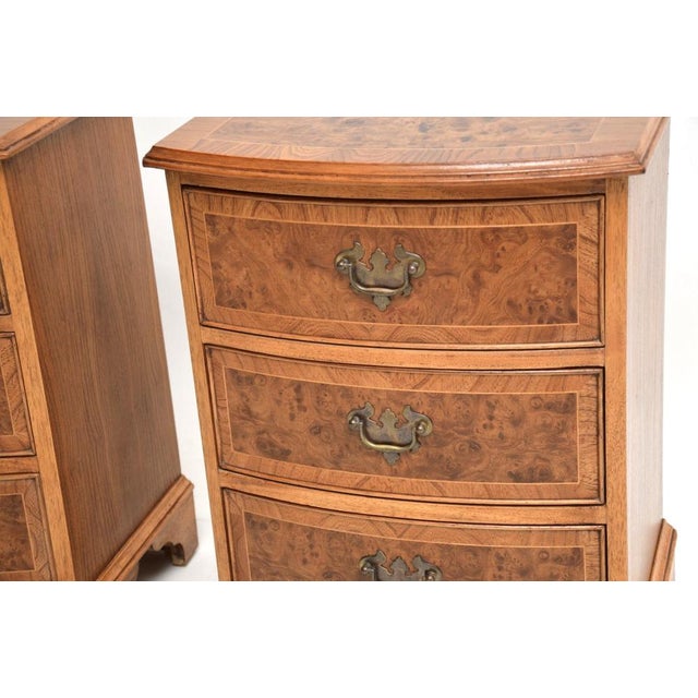 Antique Burr Elm Bedside Chests, 1950s, Set of 2 For Sale - Image 10 of 11