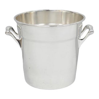 Vintage Crescent Mid Century Modern Silver Plated Champagne Chiller Ice Bucket For Sale