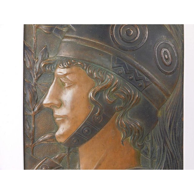 Vienna Secession Art Nouveau Spartans Relief Panels attributed to Georg Klimt, 1900, Set of 2 For Sale - Image 15 of 18