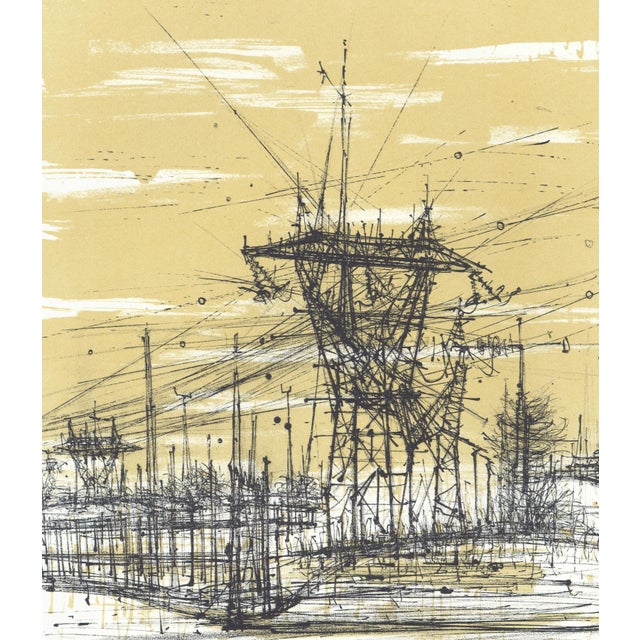 Original lithograph "Haute Tension" (High Tension) by Jean Carzou, published in the 1959 monograph "L'Apocalypse" by André...