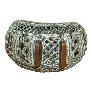 Pierced Copper African Currency Bracelet