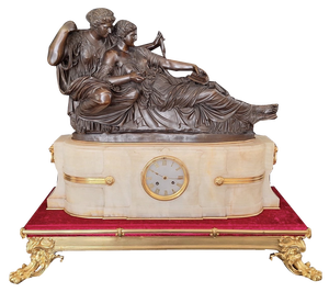 Clock Les Deux Parques by Ferdinand Barbedienne