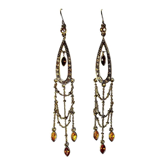 Vintage Victorian Style Shoulder Duster Costume Earrings - a Pair For Sale
