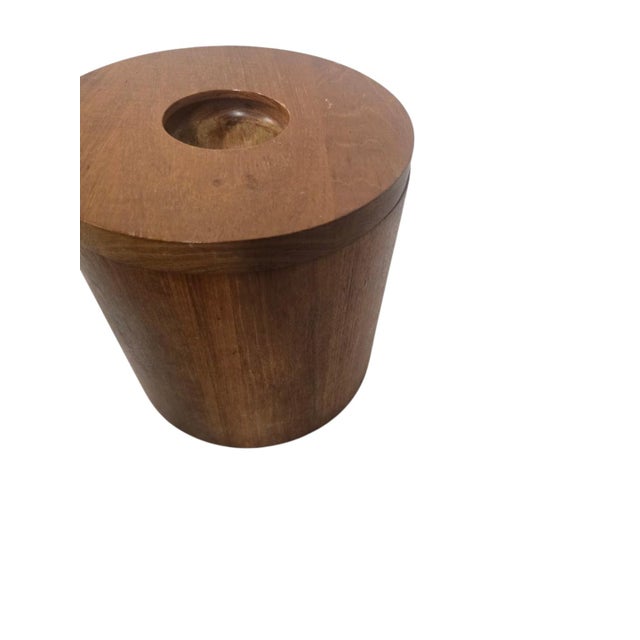 Vintage Mid-Century Modern Teak Wood Ice Bucket With Lid For Sale - Image 4 of 6