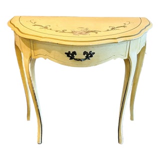 Mid 20th Century Mid-Century Imperial Demi-Lune Console Table For Sale