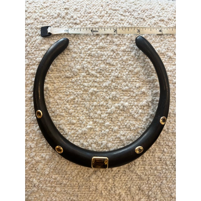 Wood Wood Collar Necklace With Citrines & 14k Gold For Sale - Image 7 of 8