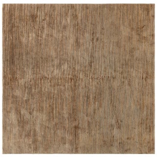 Modern Solid Tan With Brown Rug "Sedimento" Designed By M Group For Sale