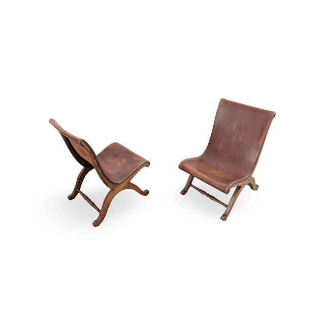 Vintage Chairs in Almazan Oak and Leather by Pierre Lottier, 1950s, Set of 2 For Sale - Image 6 of 11