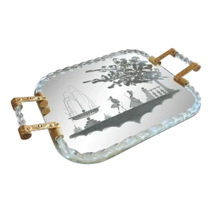 Venetian Etched Mirrored Tray