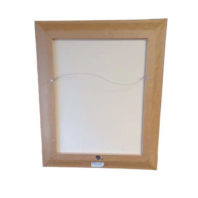 Vintage mixed media painting on canvas of abstract heart. Framed and signed Brea