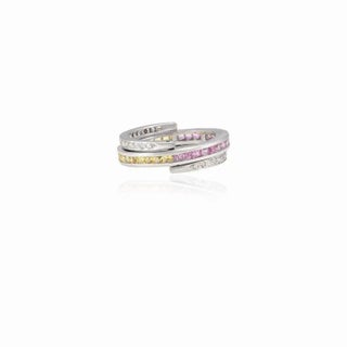 18k Gold Multi Sapphire Magic Ring With Diamond Size 7 ( All Sizes Available ) For Sale