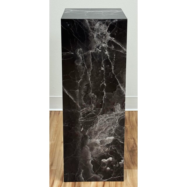Art Deco Vintage Faux Marble Pedestal Pinth Column For Sale - Image 3 of 8