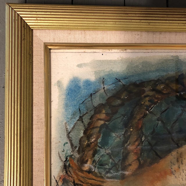 Original Modernist Nautical /Fish Watercolor Painting For Sale In Philadelphia - Image 6 of 8