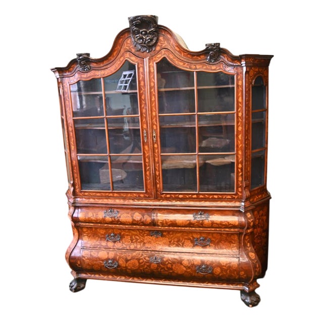 Dutch Marquetry Bookcase, 1820 For Sale