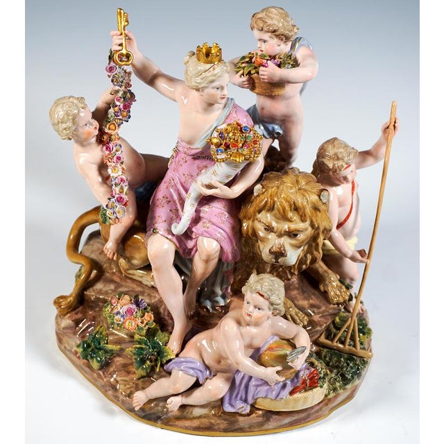 Large The Earth Allegorical Group by M.V. Acier for Meissen, Germany, 1850 For Sale - Image 6 of 12