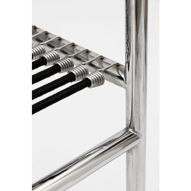 Pair of Rene Herbst Highback Sandow Cord Chairs For Sale - Image 4 of 10