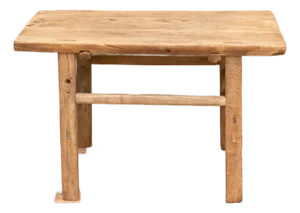 Antique Rustic Stretcher Base End Table