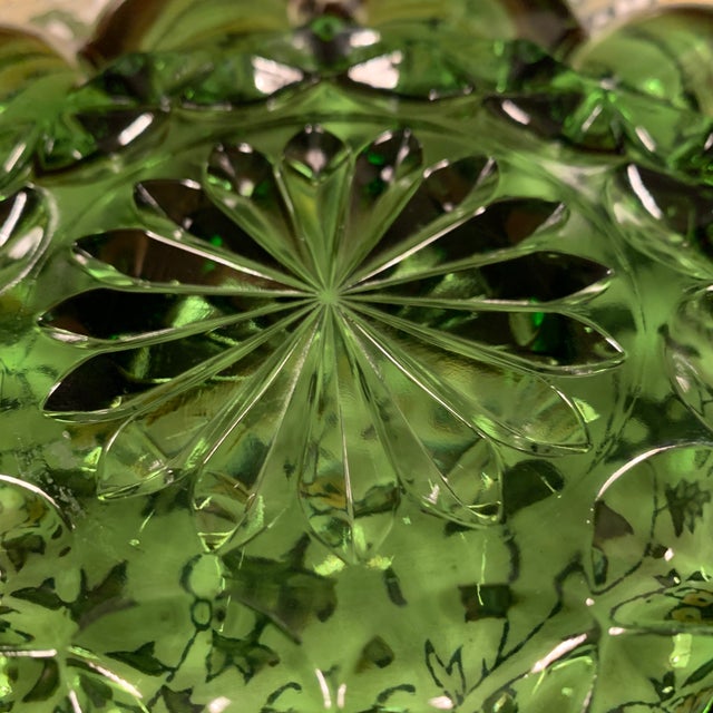 Vintage Avocado Green Glass Egg Plate For Sale In Palm Springs - Image 6 of 8