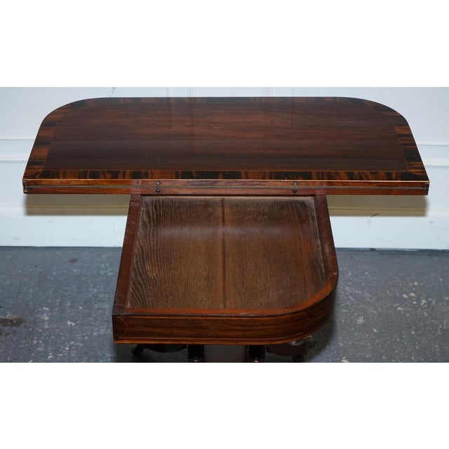 Metal Georgian Folding Games Table with Brass Castors For Sale - Image 7 of 18