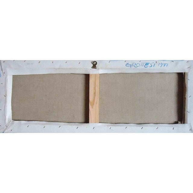 Blue Composition is an original abstract artwork realized by Marcello Grottesi in 1977. Acrylic on canvas. Hand-signed and...