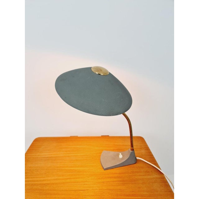Art Deco German Brass Metal Table Lamp, 1950s For Sale - Image 6 of 11