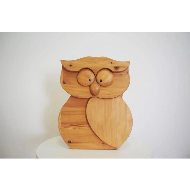 Wood Carving Owl, 1980s For Sale - Image 11 of 11