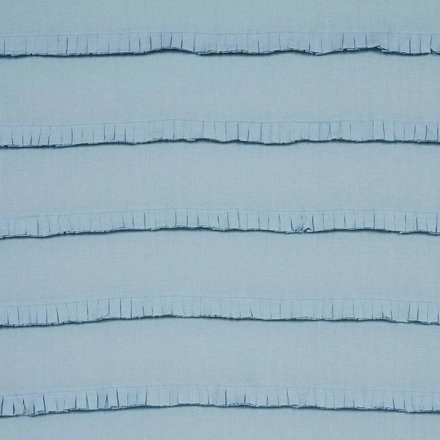 Schumacher Sample - Schumacher Dorothy Pleated Linen Fabric in Chambray For Sale - Image 4 of 4