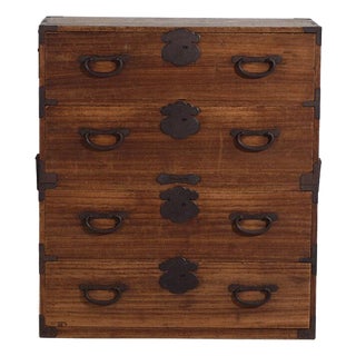 Ancient Japanese Tansu Cabinet For Sale