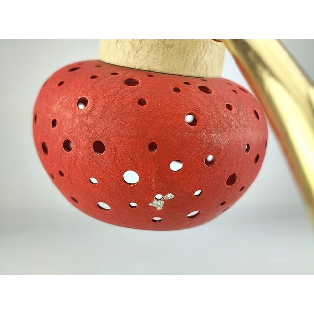 Metal Mid-Century Table Lamp with Perforated Shade, 1950s For Sale - Image 7 of 12