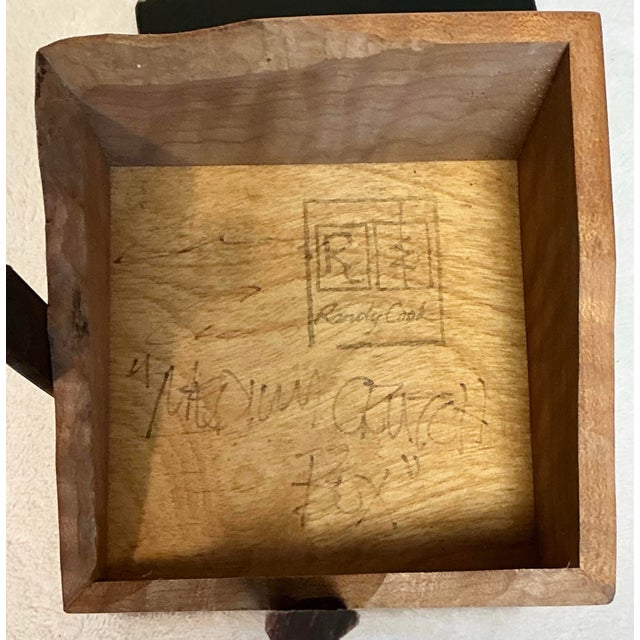 Vintage Randy Cook Designer Artisan Box Ebonized and Maple Wood, Signed For Sale - Image 9 of 12