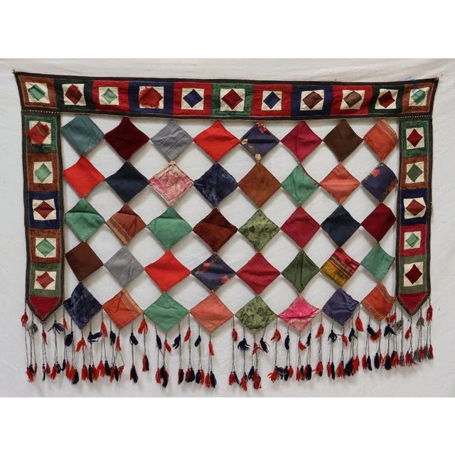 Vintage Embroidered Uzbek Wall Hung Patchwork Tapestry, 1920s For Sale - Image 6 of 12