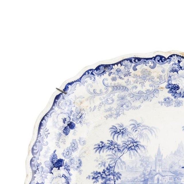 Earthenware - Staffordshire Platter - 19th Century. English; late 19th century Staffordshire Factory decoration in shades...