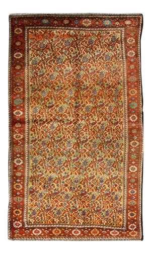 Antique Serab Rug With Cream Background and Flowers or Paisley Pattern