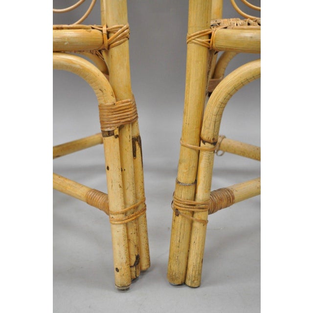 Vintage Rattan Wicker Bamboo Hollywood Regency Dining ...