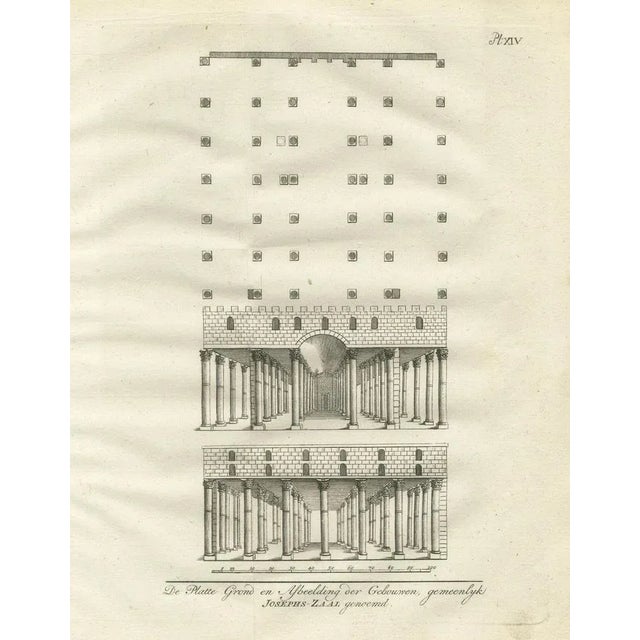 Pococke, Hall of Joseph's Granaries in Egypt Floor Plan and Elevation, 1776, Engraving For Sale - Image 6 of 10