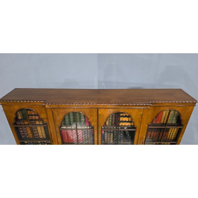 Queen Anne Walnut Adjustable Library Bookcase, 1910 For Sale - Image 6 of 12