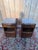 Pair of Art Deco bedside tables in solid oak, dating from the 1930s. Each piece features a curved front with a top drawer...