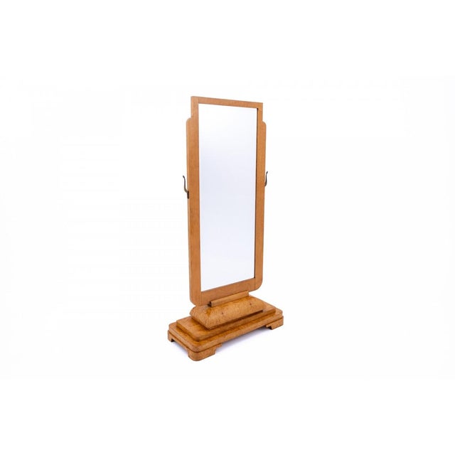 Art Deco swivel mirror from the 1930s, Poland An exceptional, freestanding Art Deco swivel mirror, crafted in Poland...