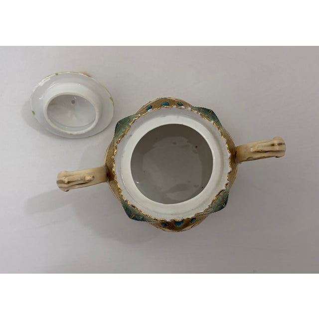 Antique r.s. Prussia Porcelain Tea Set – Roses, Turquoise Jewels & Heavy Gilt For Sale - Image 4 of 17