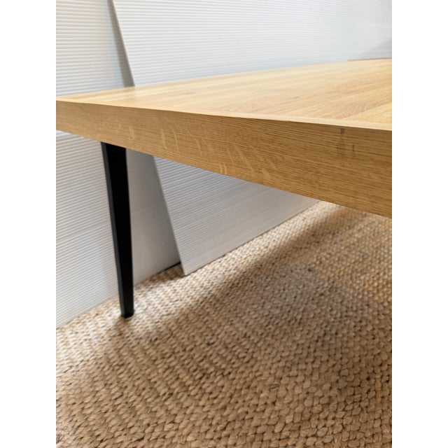 Crate & Barrel Lakin Extension Dining Table, White Oak For Sale - Image 9 of 12