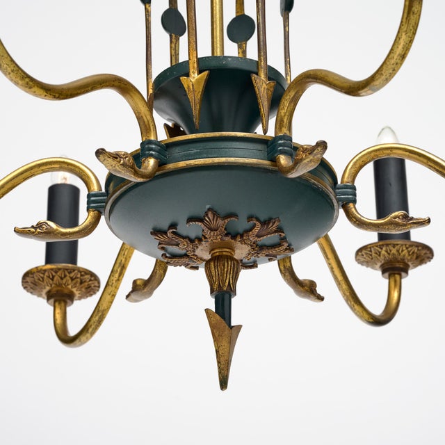 French Vintage Empire Style Arrow Chandelier For Sale - Image 4 of 9