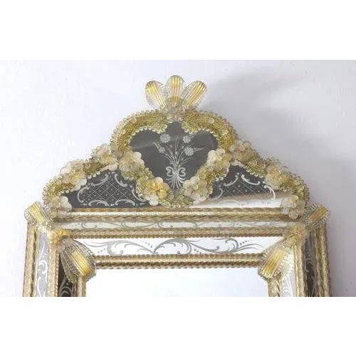 Glass Mid-Century Venetian Murano Glass Mirror, 1960s For Sale - Image 7 of 16