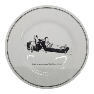 Vintage Gregory of the New Yorker "Can We Up the Dosage" Dessert Plate For Sale