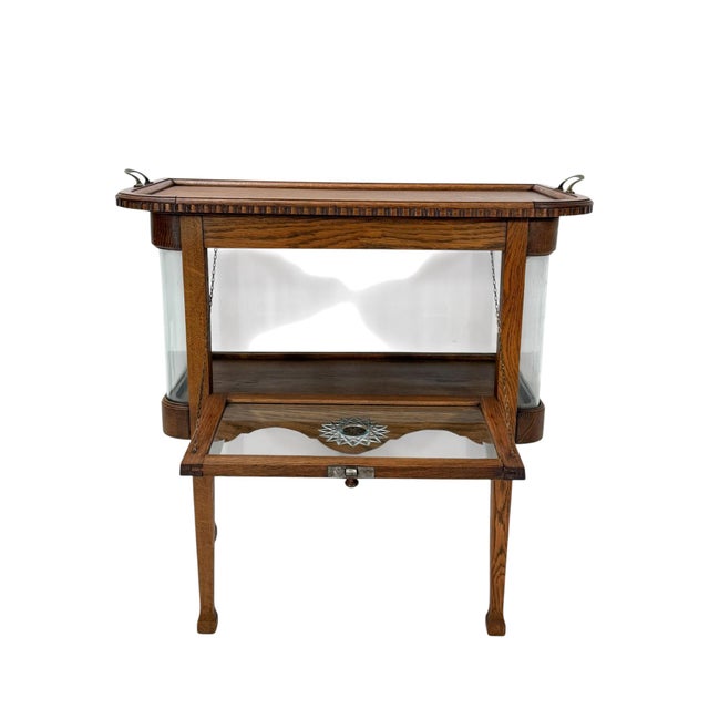 Art Nouveau Tea Cabinet with Serving Tray, 1900s For Sale - Image 5 of 13