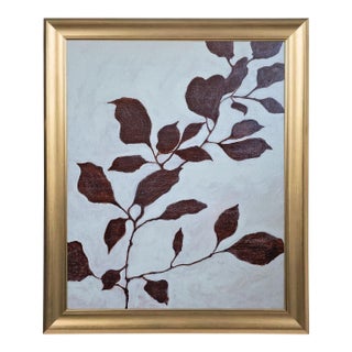 Original Botanical Abstract Painting, Hand Painted Acrylic Modern Floral Wall Art For Sale