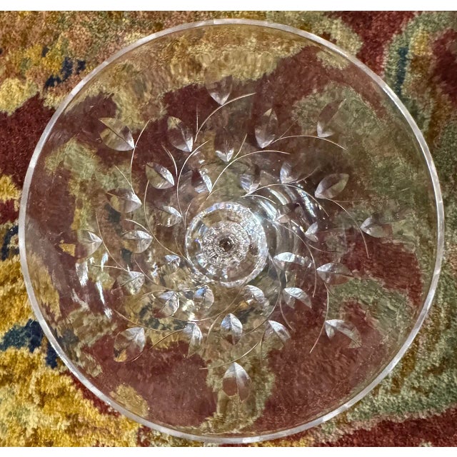 Glass Mid 20th Century Duncan & Miller Willow Crystal Wine Glasses – Starter Set of 3, Elegant Etched Stemware For Sale - Image 7 of 10