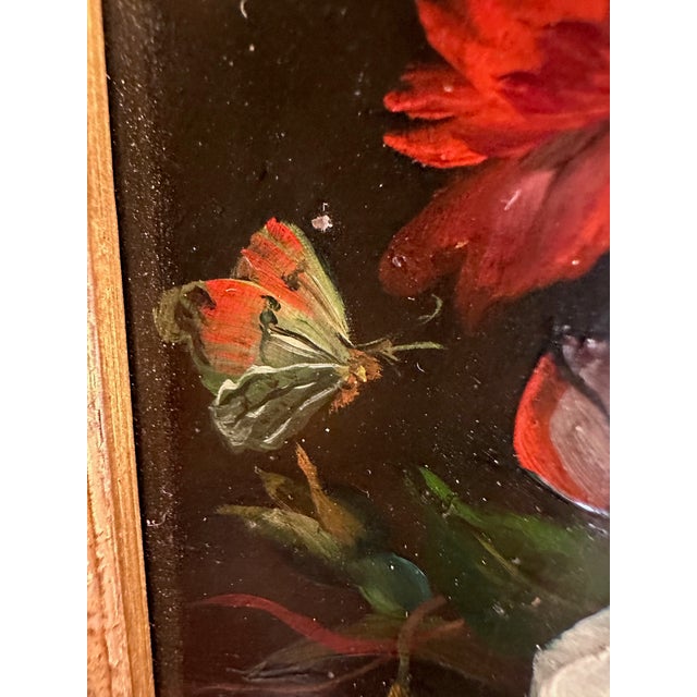 Vintage Floral Still Life Paintings in Giltwood Frames -a Pair For Sale - Image 10 of 12