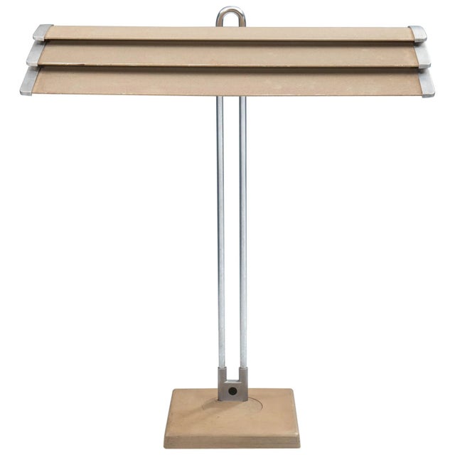 French Architectural Desk Lamp in Casted Iron Steel and Ribbed Aluminum, 1960s For Sale - Image 10 of 10