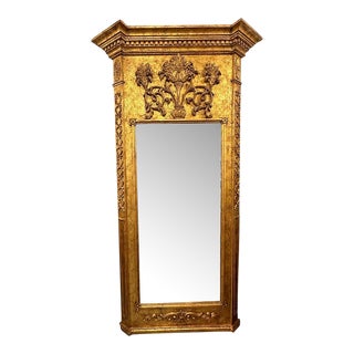 Mid 19th Century Antique Italian Gold Gilt Pier Mirror For Sale